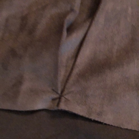 Halston faux suede gray A-line Hi low skirt - Picture 7 of 8